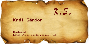 Král Sándor névjegykártya